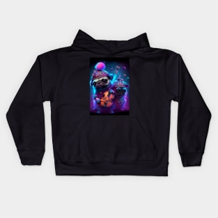 Pug Symphony in Blue Kids Hoodie